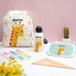 Miniatura de Mochila Saco Infantil Animales de Colores personalizada