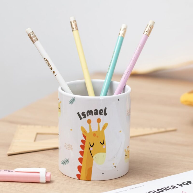 Portalápices Infantil Animales de Colores personalizado Portalápices Infantil Animales de Colores personalizado