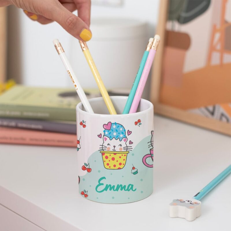 Portalápices Infantil Gatitos personalizado
