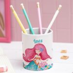 Portalápices Infantil Sirenita personalizado Miniatura de Portalápices Infantil Sirenita personalizado
