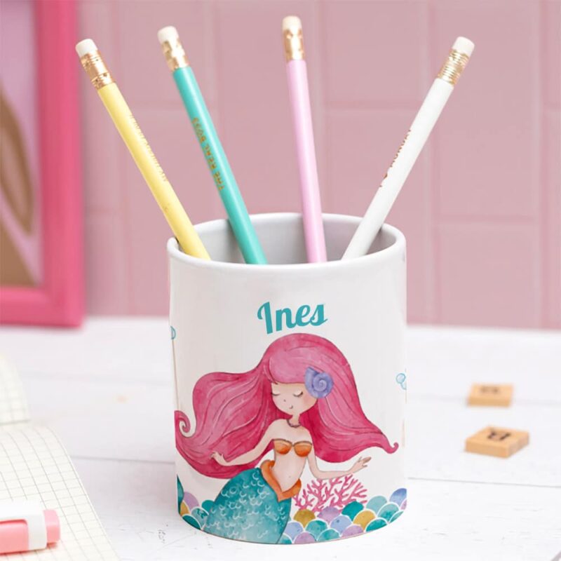Portalápices Infantil Sirenita personalizado Portalápices Infantil Sirenita personalizado