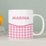 Miniatura de Taza Infantil Irrompible Cuadros con Nombre personalizada