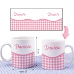 Miniatura de Taza Infantil Irrompible Cuadros con Nombre personalizada