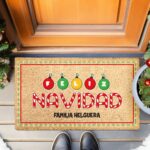 Miniatura de Felpudo Bolas de Navidad con Texto personalizado