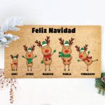 Miniatura de Felpudo Navidad Renos con Nombres y Texto personalizado