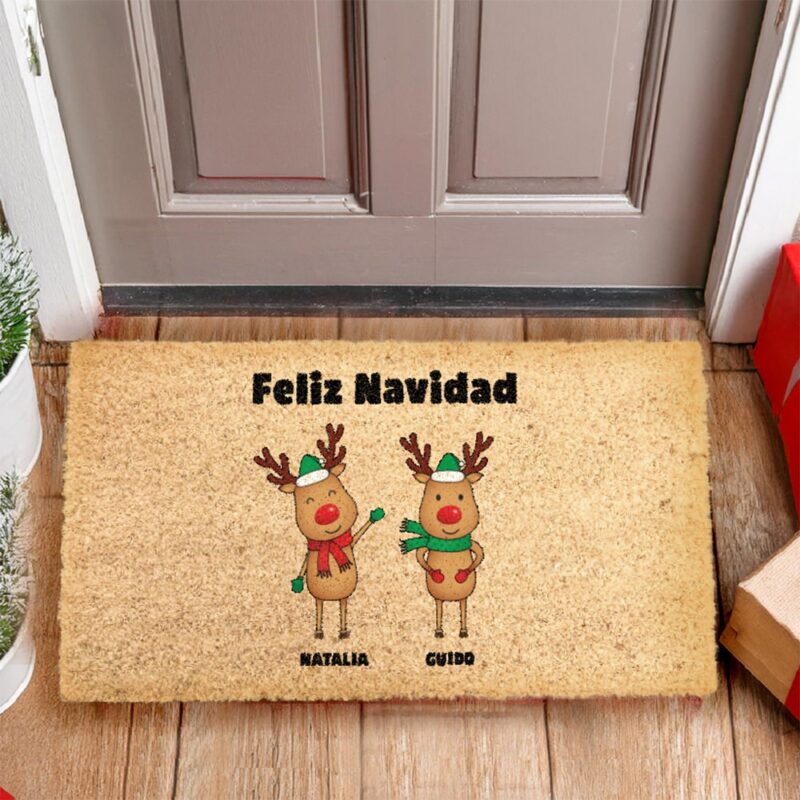 Felpudo Navidad Renos con Nombres y Texto personalizado