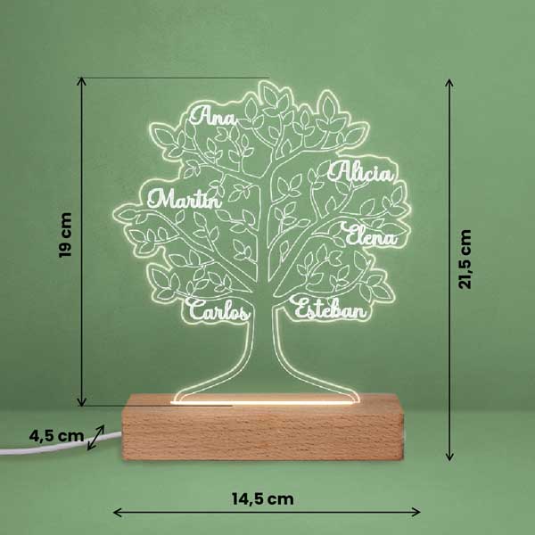 Lámpara Árbol de la Vida con Nombres personalizada