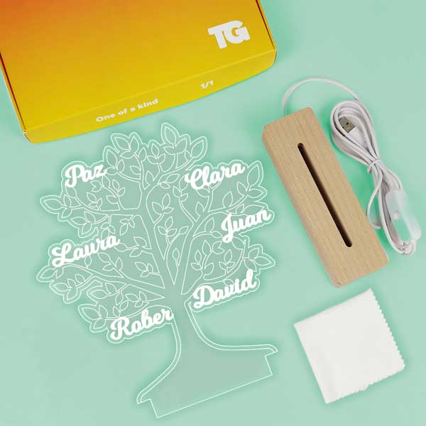 Lámpara Árbol de la Vida con Nombres personalizada