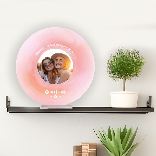 Placa Disco Vinilo de Colores Spotify con Foto y Texto personalizada