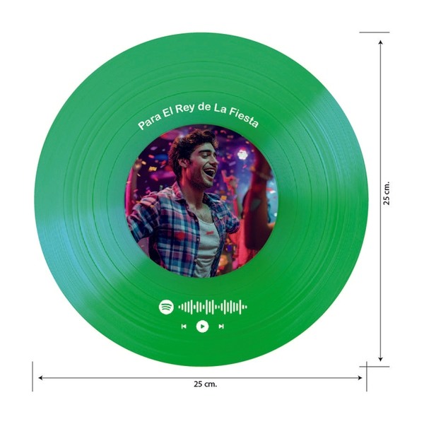 Placa Disco Vinilo de Colores Spotify con Foto y Texto personalizada