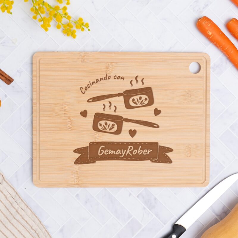 Tabla de Cortar Cocinando con Nombre personalizada Tabla de Cortar Cocinando con Nombre personalizada
