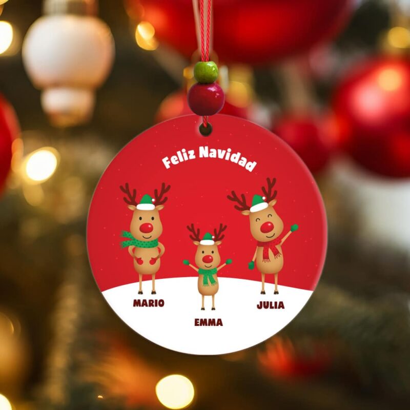 Pack de Adornos para Árbol de Navidad Renos con Nombres personalizados Pack de Adornos para Árbol de Navidad Renos con Nombres personalizados