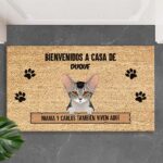 Miniatura de Felpudo Bienvenidos a Casa con Nombre de Mascota personalizado