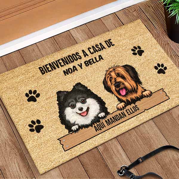 Felpudo Bienvenidos a Casa con Nombre de Mascota personalizado