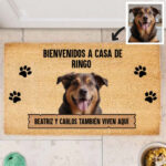 Miniatura de Felpudo Bienvenidos a Casa con Nombre de Mascota personalizado