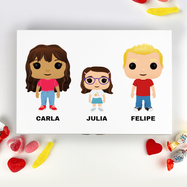 Caja de Dulces Funkos con Nombres personalizada