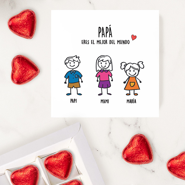 Caja de Dulces Muñecos con Texto personalizada