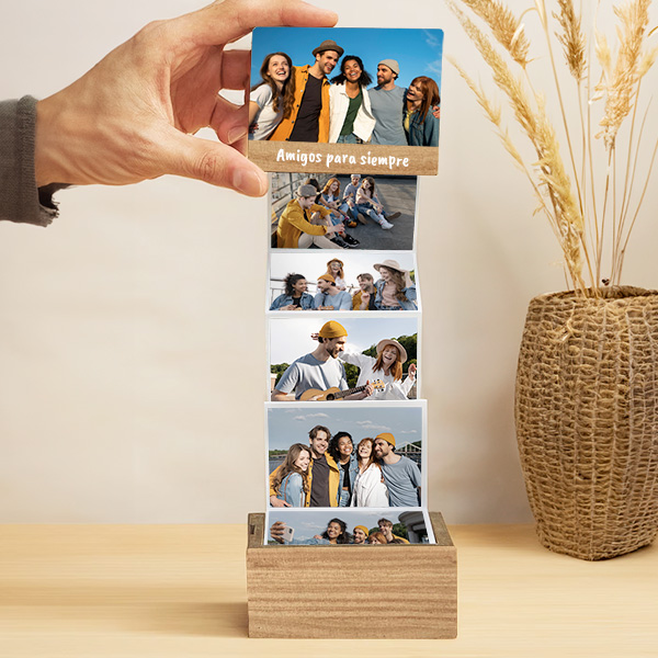 Caja de Fotos Acordeón con Foto y Texto personalizada