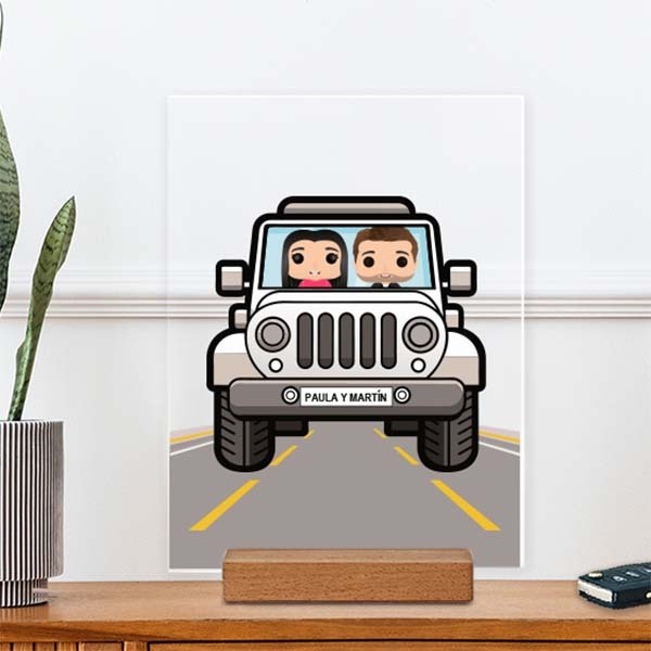 Placa Funkos en Coche con Nombres personalizada