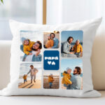 Cojín Papá con Seis Fotos personalizado Miniatura de Cojín Papá con Seis Fotos personalizado