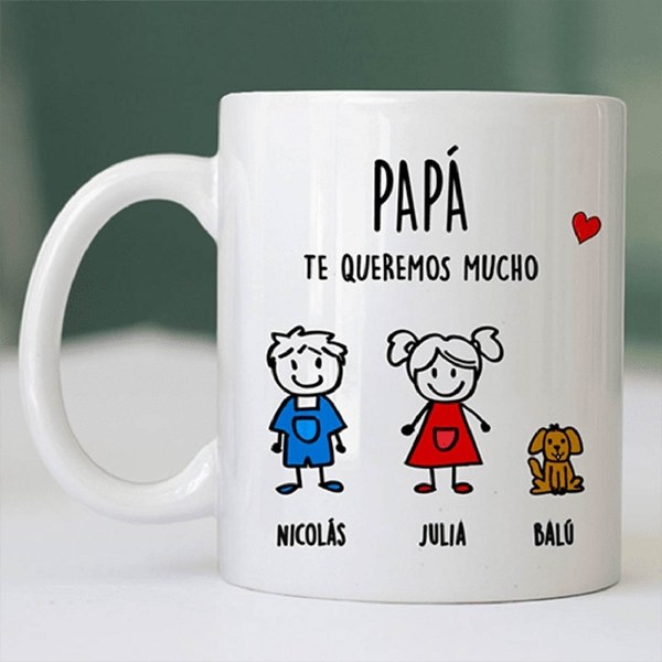 Taza Muñecos con Texto personalizada