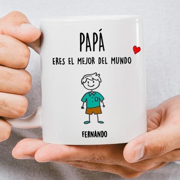Taza Muñecos con Texto personalizada