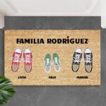 Felpudo Zapatillas con Nombres y Texto personalizado Miniatura de Felpudo Zapatillas con Nombres y Texto personalizado