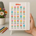 Miniatura de Libreta Flores con Nombre y Texto personalizado
