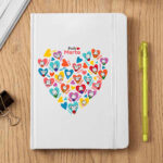 Miniatura de Libreta Corazones con Muñecos con Nombre y Texto personalizado