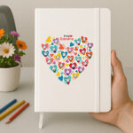 Miniatura de Libreta Corazones con Muñecos con Nombre y Texto personalizado