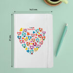Miniatura de Libreta Corazones con Muñecos con Nombre y Texto personalizado