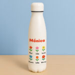 Botella Flores con Nombres y Texto personalizada Miniatura de Botella Flores con Nombres y Texto personalizada