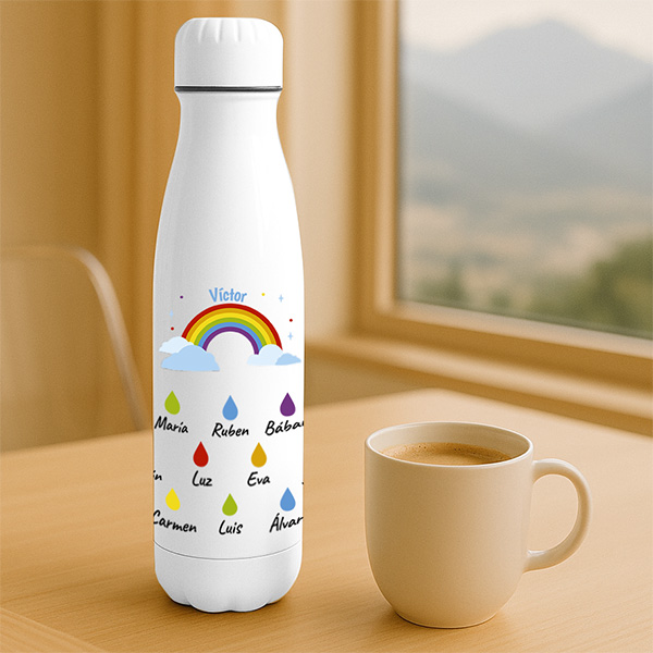 Botella Lluvia con Nombre y Texto personalizada