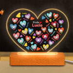 Lámpara Corazones Muñecos con Nombres y Texto personalizado Miniatura de Lámpara Corazones Muñecos con Nombres y Texto personalizado
