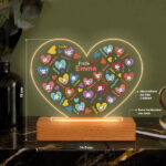 Miniatura de Lámpara Corazones Muñecos con Nombres y Texto personalizado