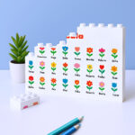 Miniatura de Puzle de Bloques con Flores con Nombres personalizado