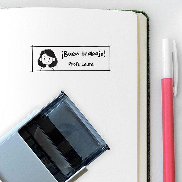 Sello personalizado para Profesores con Dibujo y Nombre