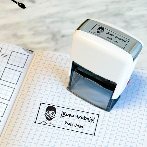 Sello personalizado para Profesores con Dibujo y Nombre