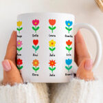 Taza Flores con Nombres personalizado Miniatura de Taza Flores con Nombres personalizado