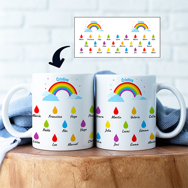 Taza Lluvia con Nombres personalizado