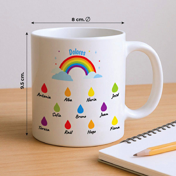 Taza Lluvia con Nombres personalizado