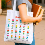 Tote Bag Flores con Nombres personalizado Miniatura de Tote Bag Flores con Nombres personalizado