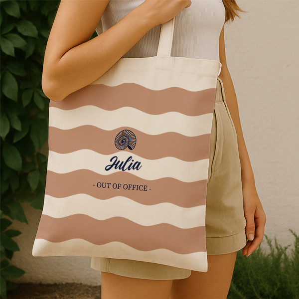 Tote Bag Ondas con Nombre personalizada