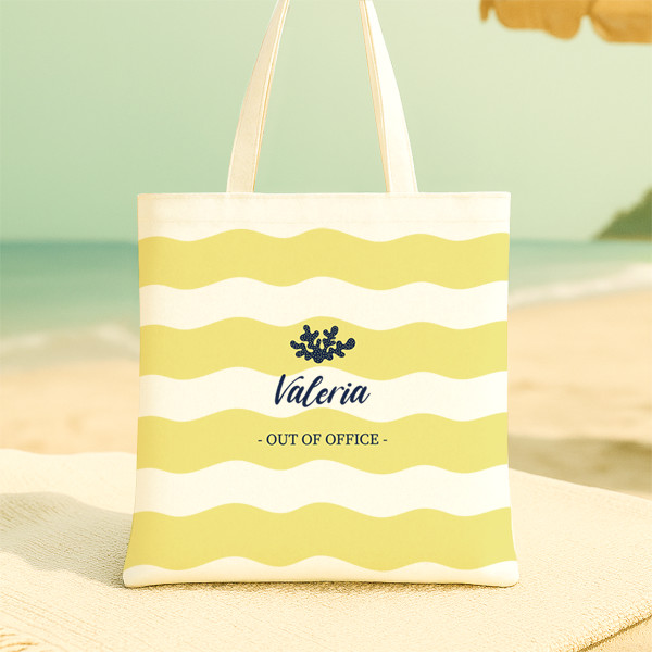 Tote Bag Ondas con Nombre personalizada