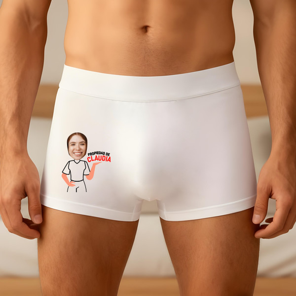 Calzoncillo Propiedad de Tu Persona Especial con Foto y Nombre personalizado