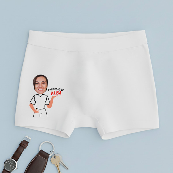 Calzoncillo Propiedad de Tu Persona Especial con Foto y Nombre personalizado