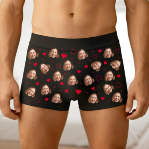 Calzoncillo estampado corazones con foto personalizada