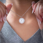 Miniatura de Collar con Brillantes Redondo con Texto personalizado