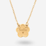 Collar Flor con Nombre personalizado Miniatura de Collar Flor con Nombre personalizado