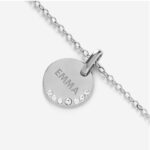 Miniatura de Collar Redondo con Brillos Laterales y Texto personalizado